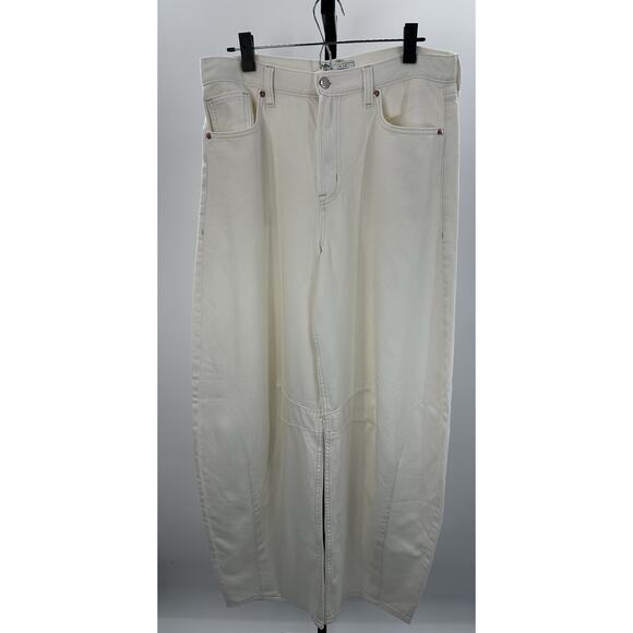 GAP Horseshoe High Rise Wide Leg Jeans Women’s 29 8T Ivory Lyocell - Picture 3 of 8